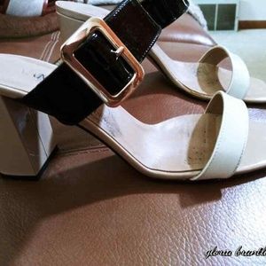 Vaneli Tri-Color Block Heel Slip-On Sandal